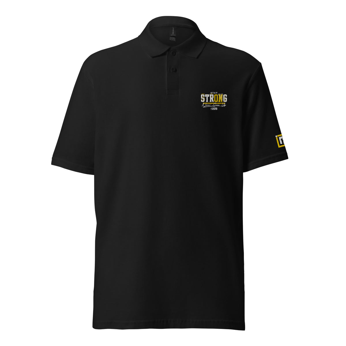 Men's Unisex Black Pique Polo T-Shirt