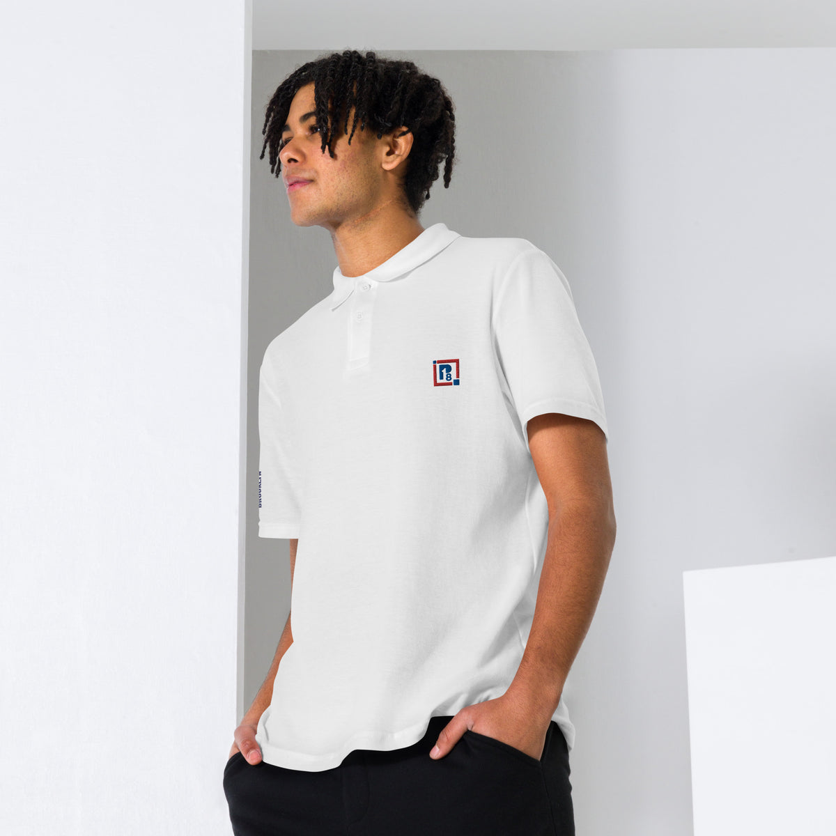 Polo Collar Half Sleeves Regular Fit White T-Shirt