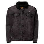 Men’s Black Denim Sherpa Jacket – ""Enjoy the Ride"" Graphic