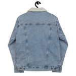 Women's Sherpa-Lined Denim Jacket – "Moving Forward" Motivational Streetwear