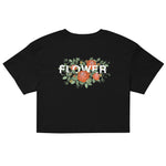Women's Black Floral Graphic Crop T-Shirt