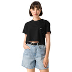 Women's Black Floral Graphic Crop T-Shirt