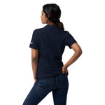 Women’s Navy Blue Embroidered Polo T-Shirt
