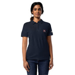 Women’s Navy Blue Embroidered Polo T-Shirt