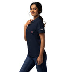 Women’s Navy Blue Embroidered Polo T-Shirt